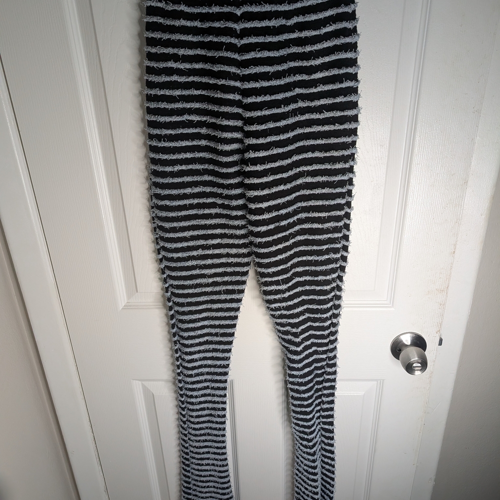 Striped Black and Blue Women's Pants